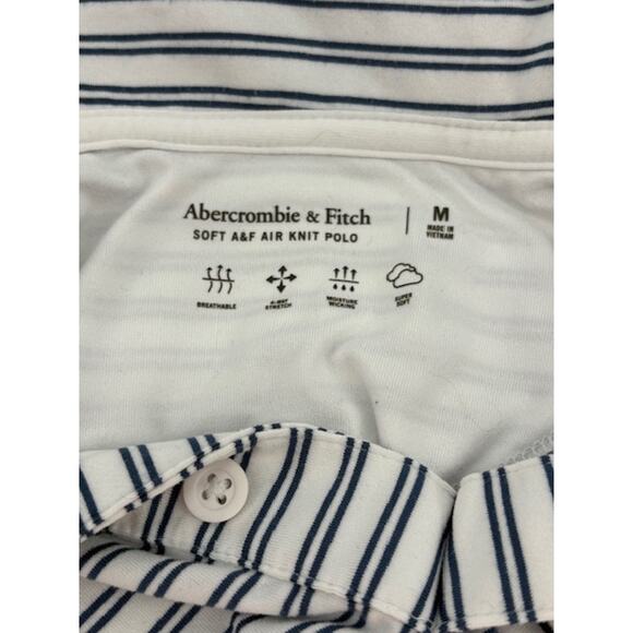 Abercrombie & Fitch Soft Air Knit Polo in Blue & White Stripes - Size Medium - Picture 4 of 6